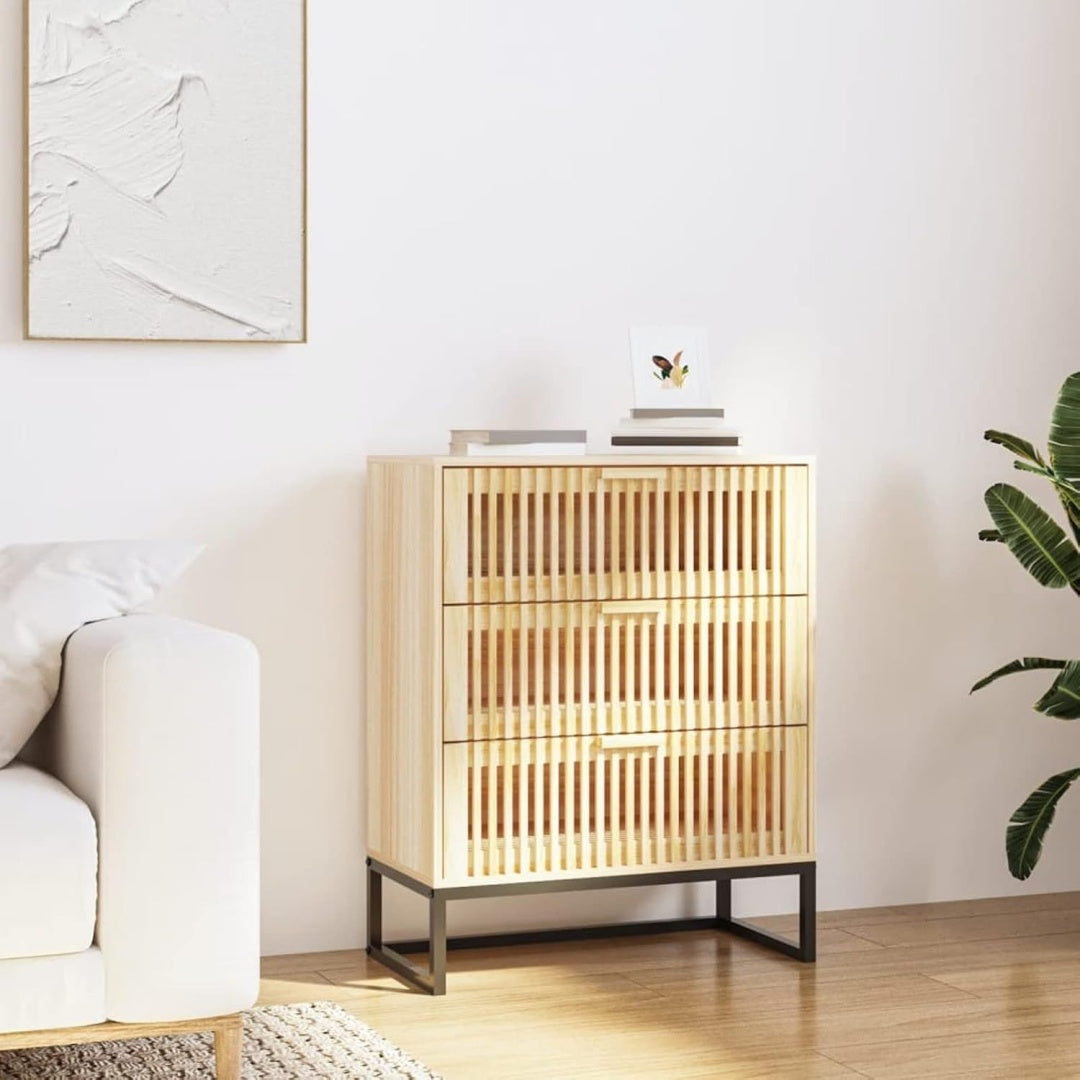 Pour un interieur harmonieux, buffet avec tiroirs, avec portes en finition chene et bois naturel ac2659632