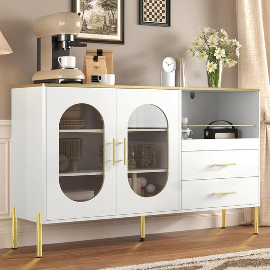 Pour un interieur harmonieux, buffet avec tiroirs, avec portes en finition noir et vert un2906827