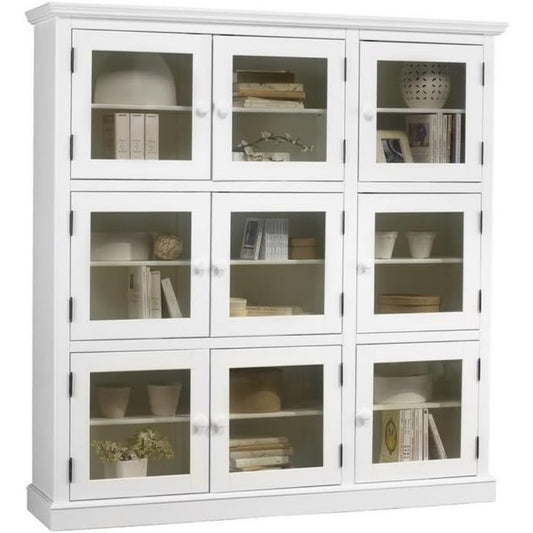 Une touche de caractere, buffet avec portes, avec etageres dans un ton blanc