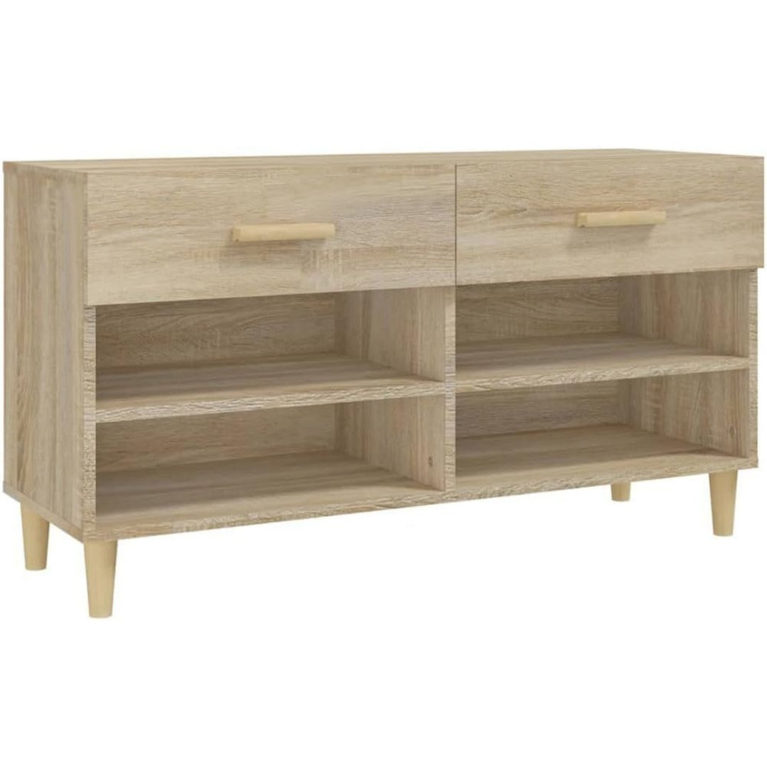 Le charme du rangement avec ce commode avec tiroirs, avec portes, coloris chene et naturel