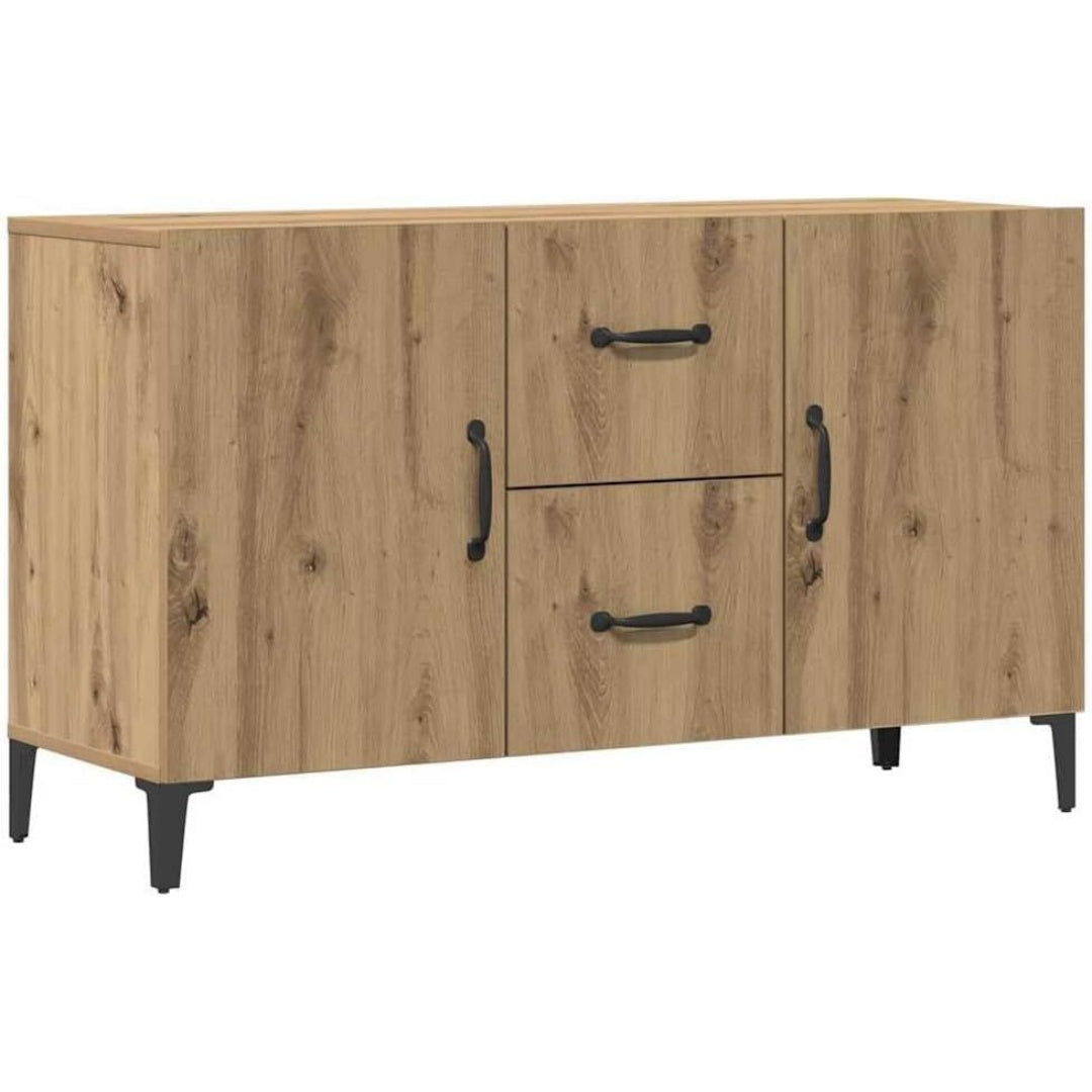 Une touche de caractere, buffet avec tiroirs, avec portes dans un ton chene et bois naturel