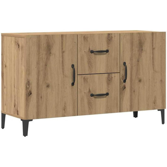 Une touche de caractere, buffet avec tiroirs, avec portes dans un ton chene et bois naturel