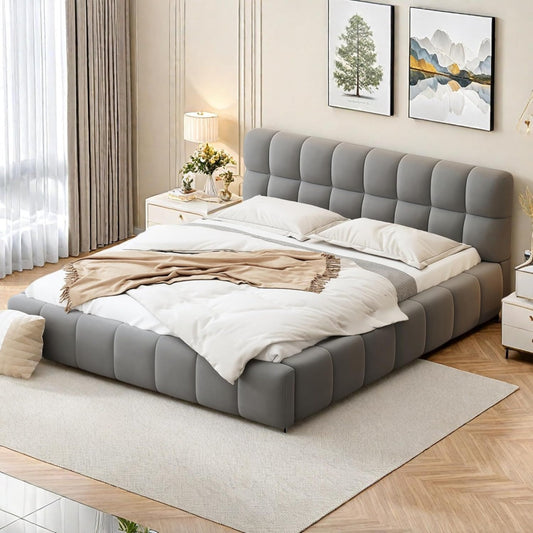 Un espace mieux organise grace a ce meuble de rangement a l'aspect bois, finition blanc et bois naturel ti6450524