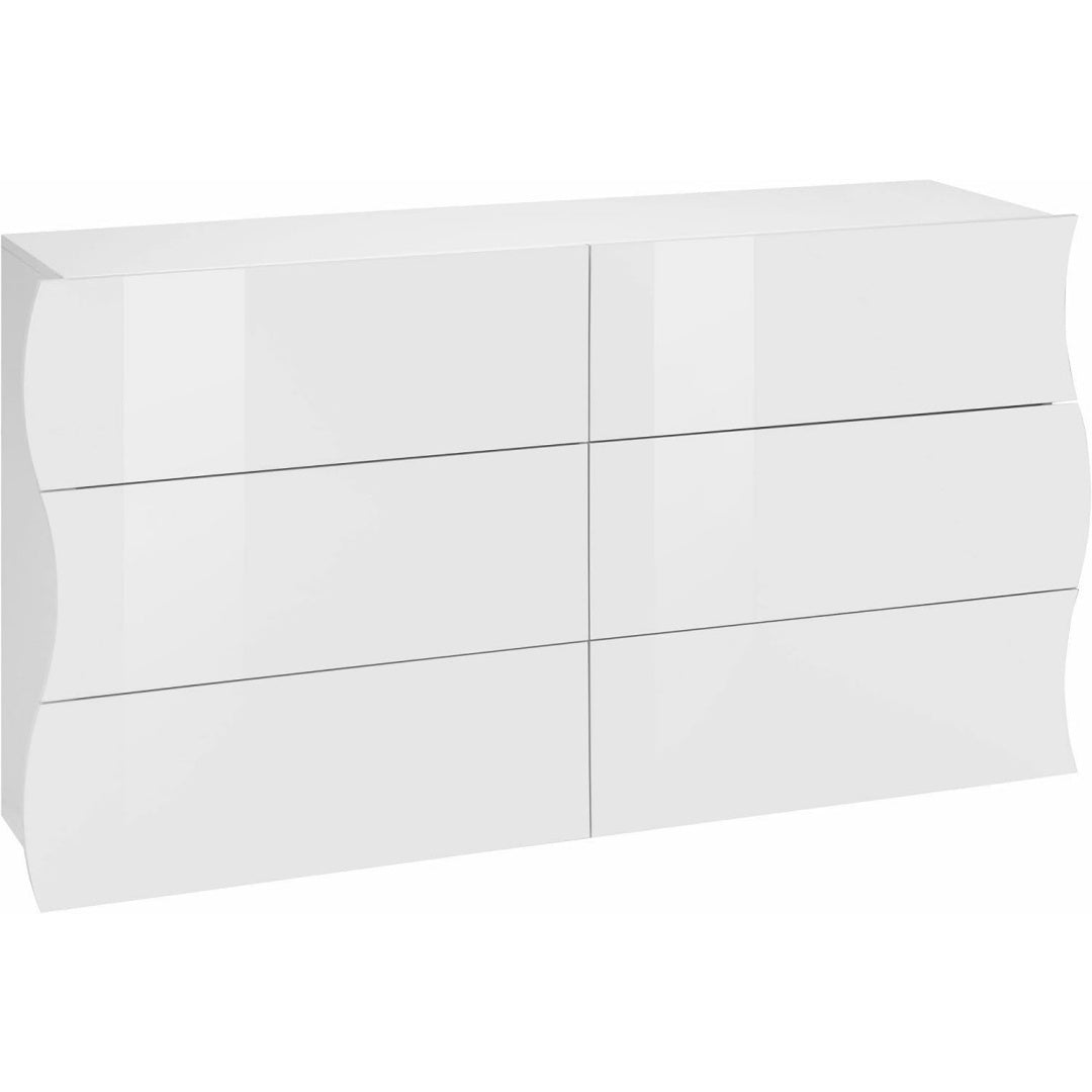 Le charme du rangement avec ce buffet avec tiroirs, avec portes, coloris blanc