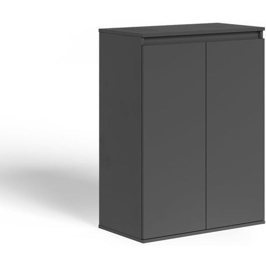 Pour un interieur harmonieux, buffet avec portes, avec etageres en finition gris et marron gp7661277