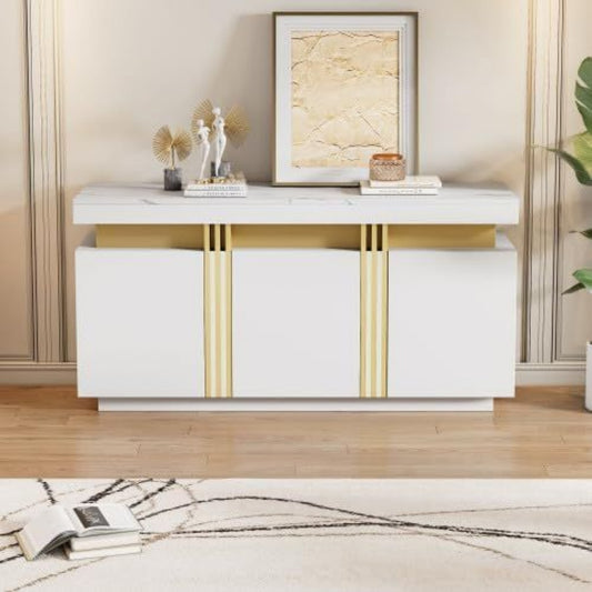 Une silhouette equilibree pour ce table a l'aspect bois, teinte noir et naturel tu8120825