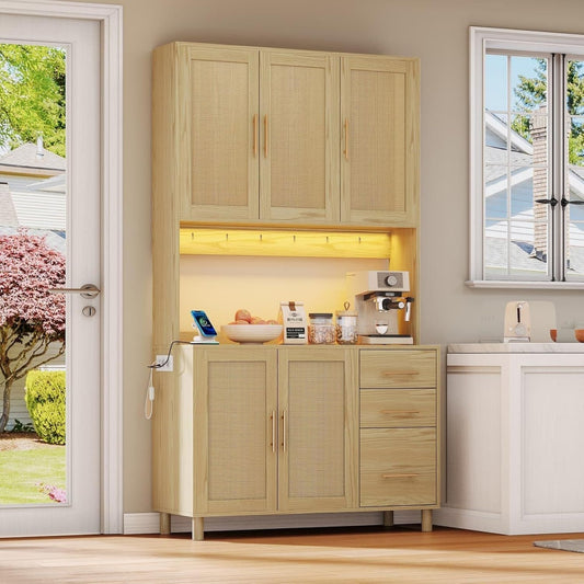 Un espace mieux organise grace a ce commode avec portes, avec etageres, finition naturel et bois naturel yz8320328