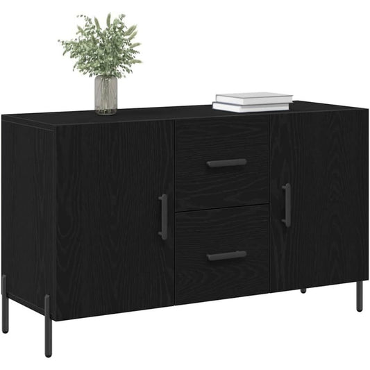 Une silhouette equilibree pour ce commode avec tiroirs, aux lignes contemporaines, teinte blanc