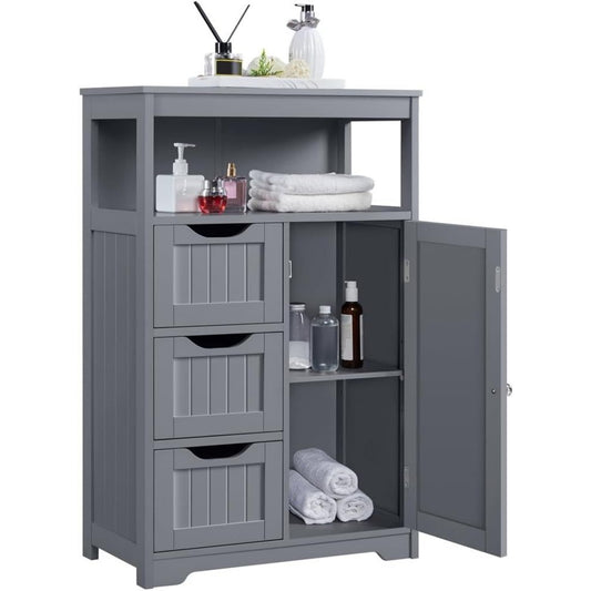 Le charme du rangement avec ce buffet avec tiroirs, avec portes, coloris gris et vert
