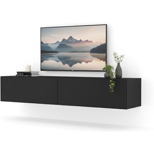 Le charme du rangement avec ce buffet avec tiroirs, avec portes, coloris chene et vert lu9231532