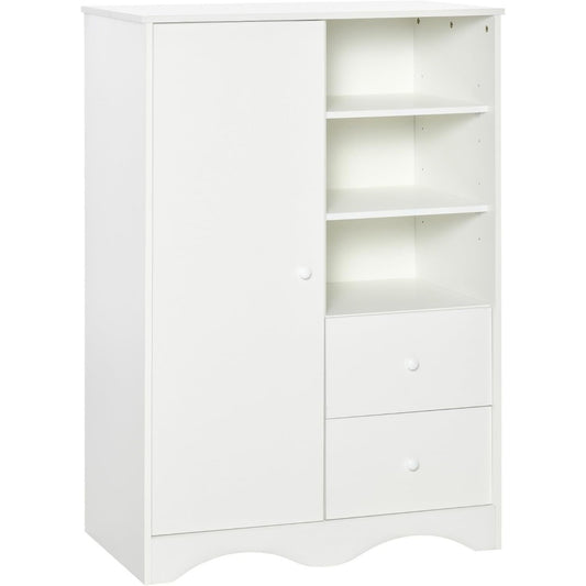 Le charme du rangement avec ce commode avec tiroirs, avec portes, coloris blanc