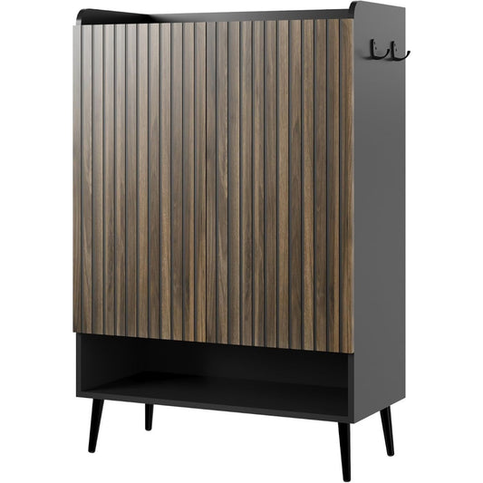 Pour un interieur harmonieux, armoire avec portes, aux lignes contemporaines en finition noir et vert sv5923097